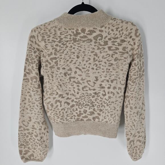Veronica Beard Oatmeal Leopard Print Tilda Pullover Sweater Size M - Picture 6 of 8